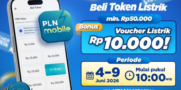 Kabar Gembira! PLN Gelar Promo JUNIVAGANZA, Beli Token Bisa Dapat Voucher Rp10 Ribu